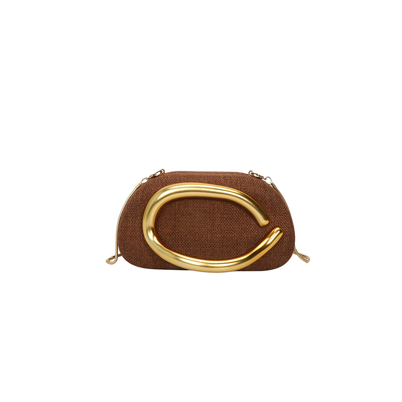 2026 proljeće – ženska mini večernja torbica s retro metalnim lancem – clutch, za rame ili crossbody