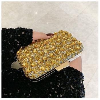 Ženska večernja torbica od akrila s dijamantima, luksuzni kvadratni clutch za vjenčanja i zabave