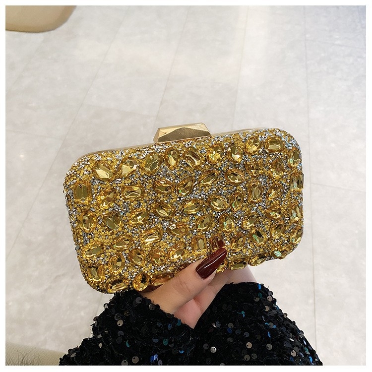 Ženska večernja torbica od akrila s dijamantima, luksuzni kvadratni clutch za vjenčanja i zabave
