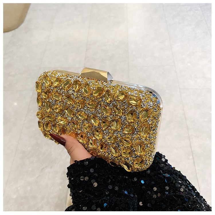 Ženska večernja torbica od akrila s dijamantima, luksuzni kvadratni clutch za vjenčanja i zabave