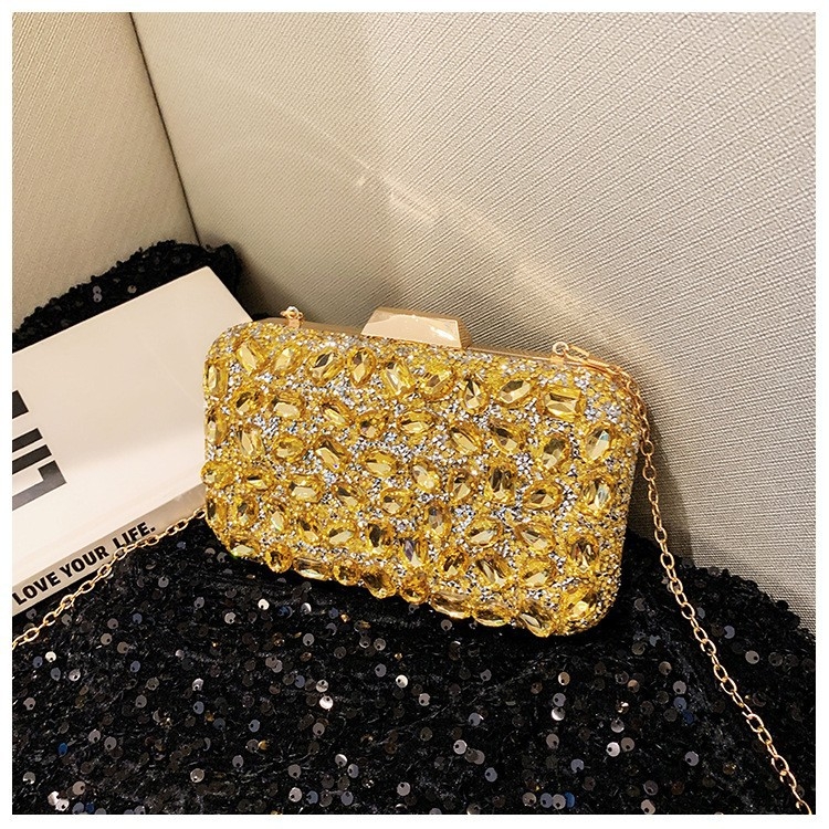 Ženska večernja torbica od akrila s dijamantima, luksuzni kvadratni clutch za vjenčanja i zabave