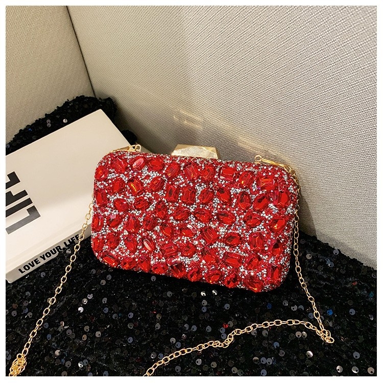 Ženska večernja torbica od akrila s dijamantima, luksuzni kvadratni clutch za vjenčanja i zabave