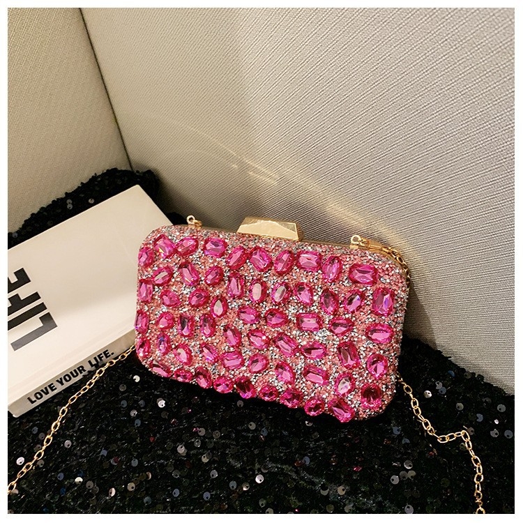 Ženska večernja torbica od akrila s dijamantima, luksuzni kvadratni clutch za vjenčanja i zabave