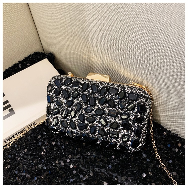Ženska večernja torbica od akrila s dijamantima, luksuzni kvadratni clutch za vjenčanja i zabave