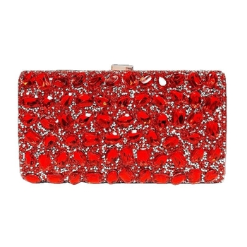 Diamantima ukrašena četvrtasta večernja torbica, za haljinu tipa qipao, torba za rame ili clutch
