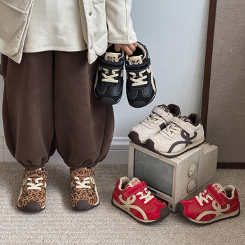 Dječje tenisice s leopard uzorkom, sintetičko gornjište, fleece podstava, debela potplat, Velcro zatvarač, unisex tenisice za zimu, proljeće i jesen