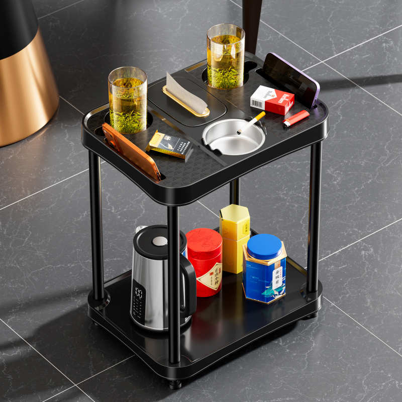 Masă de cafea Mahjong cu suport pentru ceai, scrumieră și cutie pentru șervețele, etajeră de depozitare; potrivită pentru camera de șah și cărți, masă de ceai mobilă