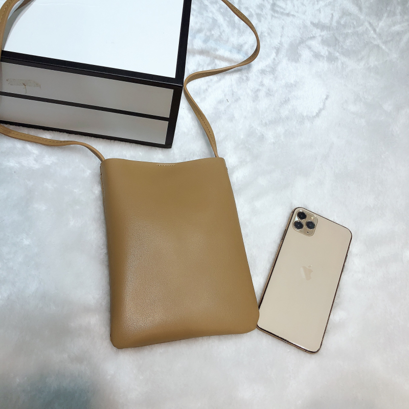 Γυναικεία crossbody τσάντα για κινητό, κορεατικού στυλ, φρέσκια, μινιμαλιστική PU δερμάτινη μικρή τσάντα ώμου