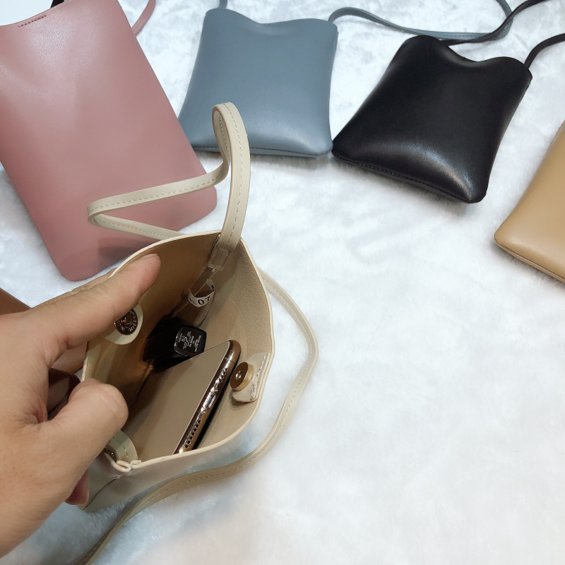 Γυναικεία crossbody τσάντα για κινητό, κορεατικού στυλ, φρέσκια, μινιμαλιστική PU δερμάτινη μικρή τσάντα ώμου