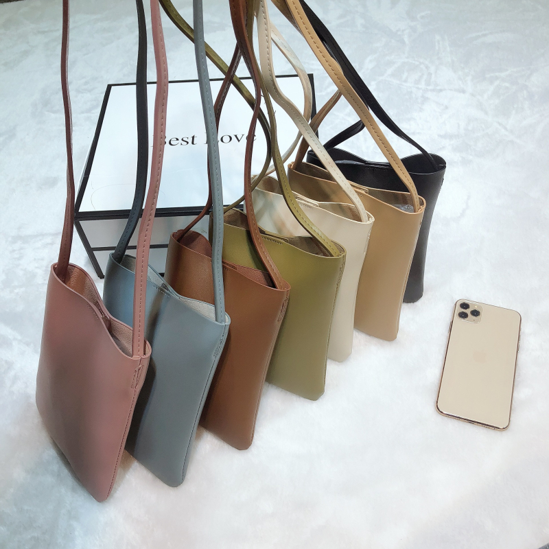 Γυναικεία crossbody τσάντα για κινητό, κορεατικού στυλ, φρέσκια, μινιμαλιστική PU δερμάτινη μικρή τσάντα ώμου