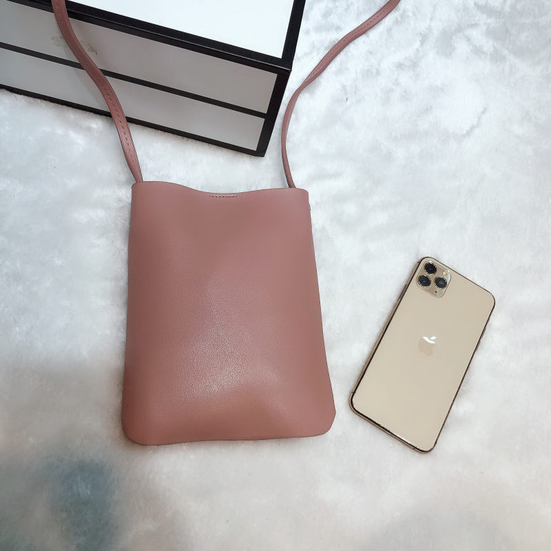 Γυναικεία crossbody τσάντα για κινητό, κορεατικού στυλ, φρέσκια, μινιμαλιστική PU δερμάτινη μικρή τσάντα ώμου