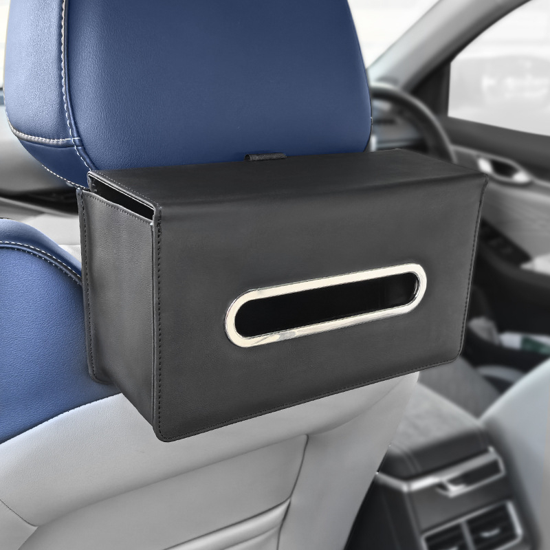 Kožna kutija za maramicu za auto s visećim dizajnom za stražnju sjedalu, kompaktni dozator maramica, dimenzije 24 x 13,5 x 9 cm