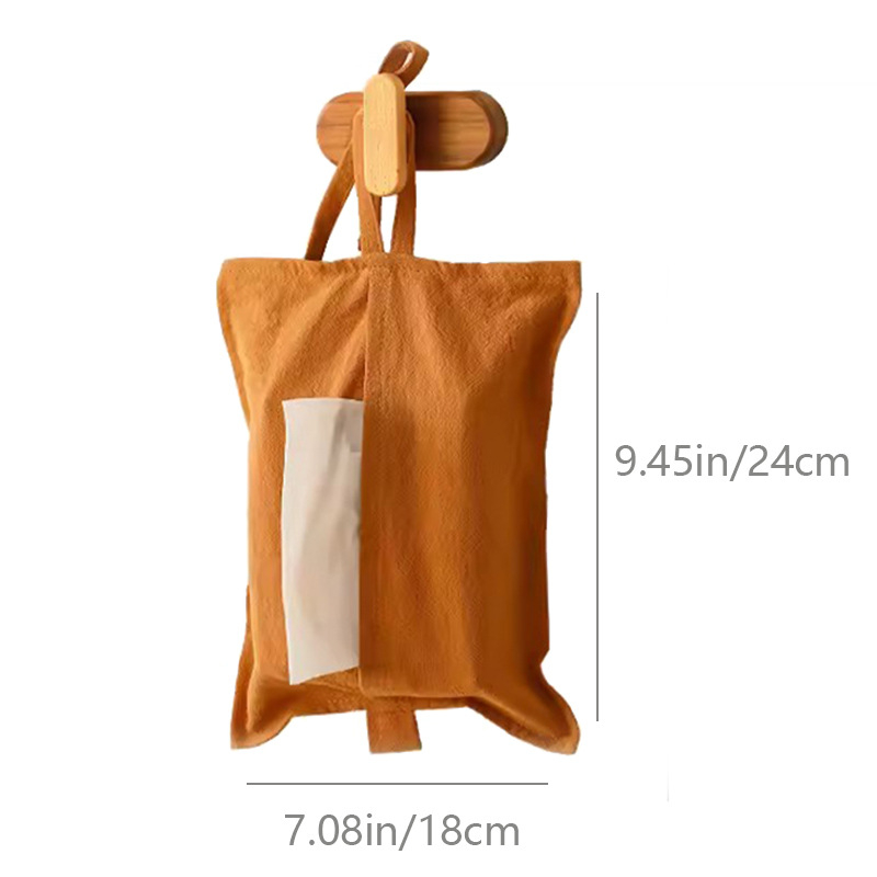 Torba za maramice od 100% pamuka za dom i automobil, prenosiva, jednofarbni minimalistički dizajn (SP-805)