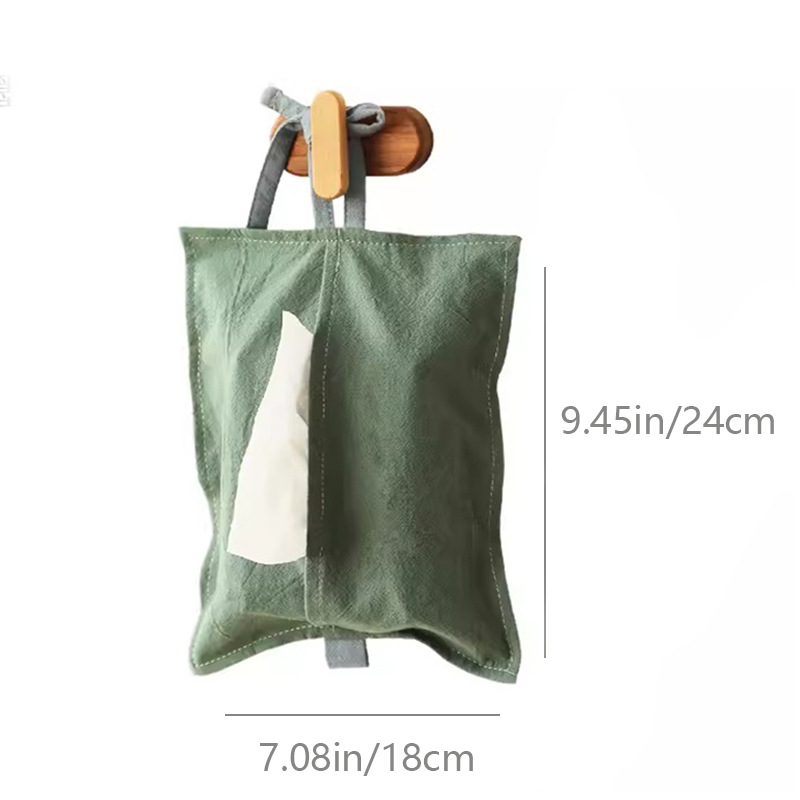 Torba za maramice od 100% pamuka za dom i automobil, prenosiva, jednofarbni minimalistički dizajn (SP-805)