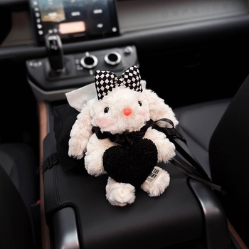 Plišani zeko za auto – kutija za maramice, slatkog dizajna, dimenzije 13,5 × 18 × 7 cm