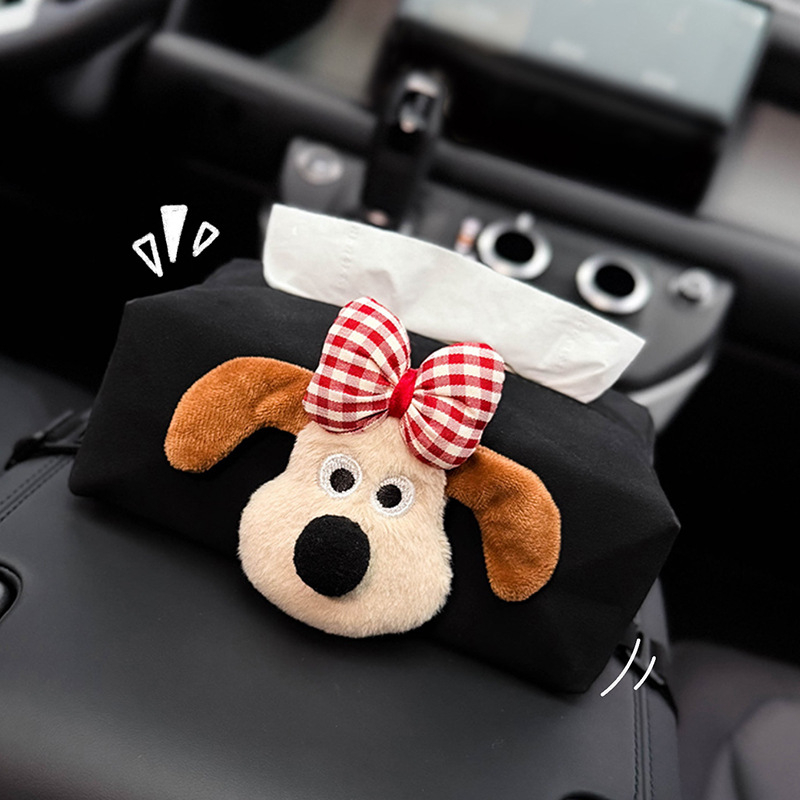 Plišani držač maramica za auto s dizajnom slatke lutke, unutarnja naslon za ruku i prostor za pohranu