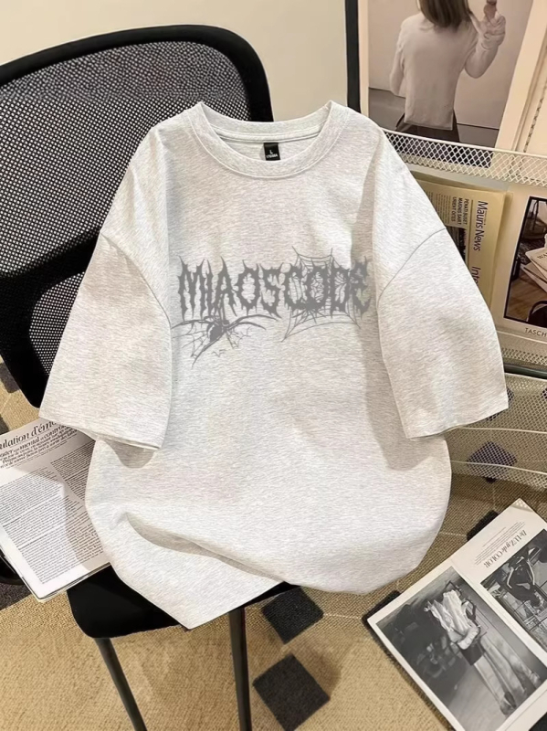 Ρετρό Harajuku κοντομάνικο T-shirt, unisex, καλοκαίρι, χαλαρή γραμμή, καθημερινό ρούχο