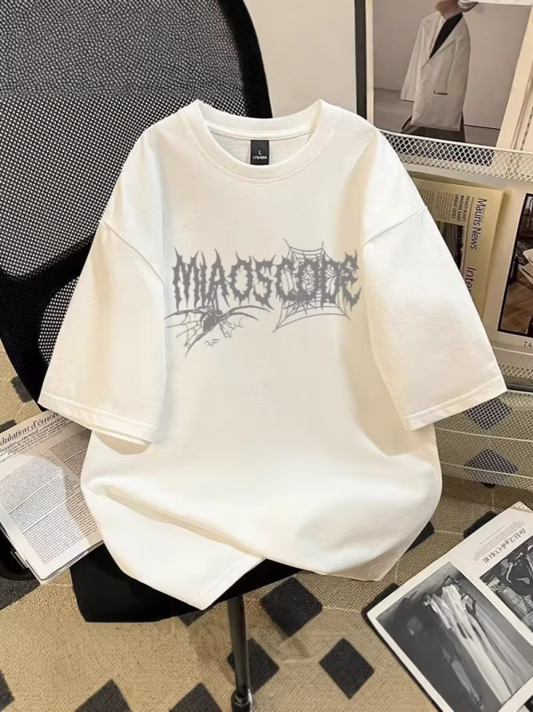 Ρετρό Harajuku κοντομάνικο T-shirt, unisex, καλοκαίρι, χαλαρή γραμμή, καθημερινό ρούχο