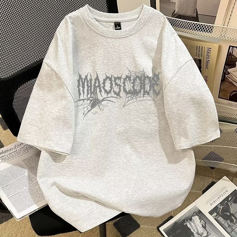 Ρετρό Harajuku κοντομάνικο T-shirt, unisex, καλοκαίρι, χαλαρή γραμμή, καθημερινό ρούχο