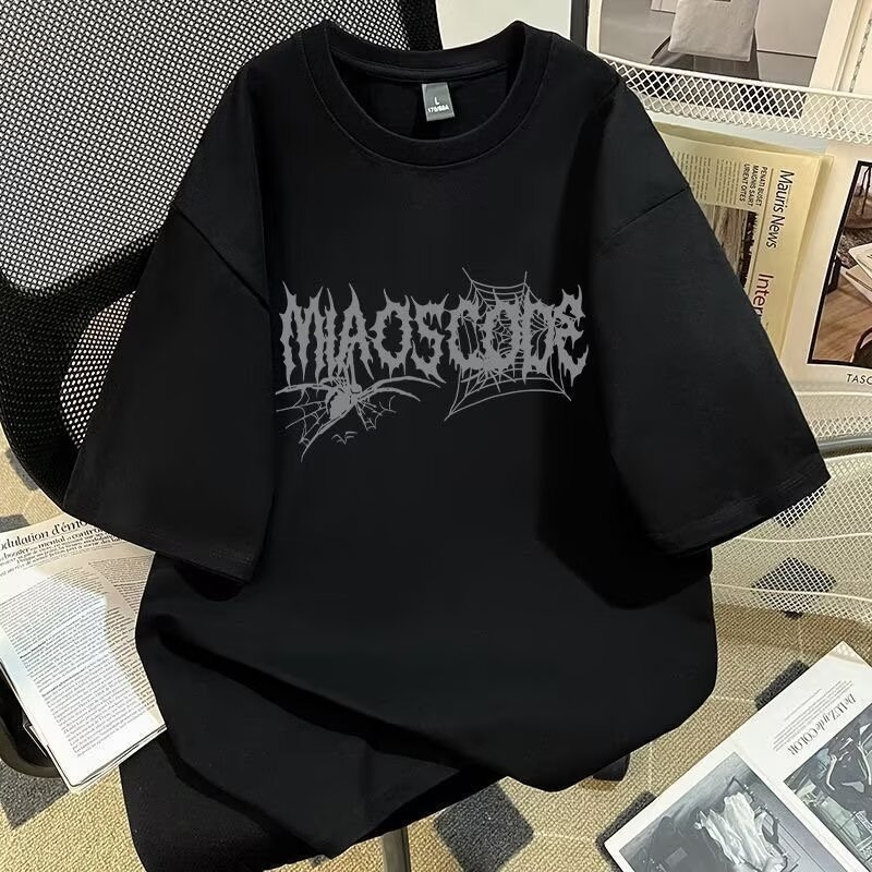 Ρετρό Harajuku κοντομάνικο T-shirt, unisex, καλοκαίρι, χαλαρή γραμμή, καθημερινό ρούχο