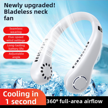 Cross-Mirror viseći ventilator za vrat, USB punjiv, bez lopatica, prenosiv za vanjsku upotrebu, tih