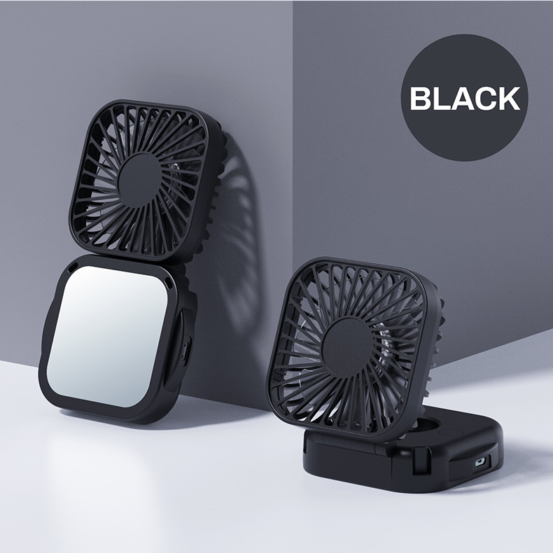 Mini sklopivi ventil za vrat sa ogledalom i stolnim ogledalom, punjivi prijenosni vanjski ventilator
