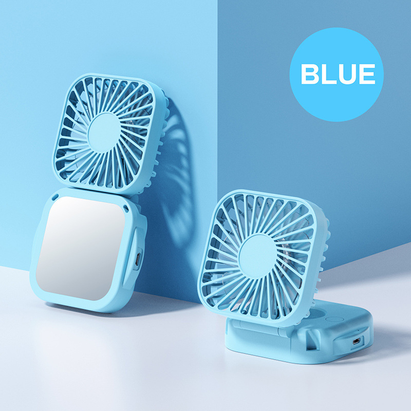Mini sklopivi ventil za vrat sa ogledalom i stolnim ogledalom, punjivi prijenosni vanjski ventilator