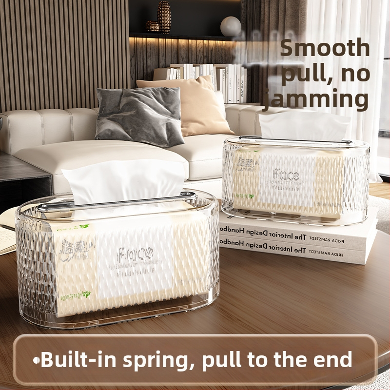 Ovalna kutija za papirnate maramice s opružnim mehanizmom za podizanje