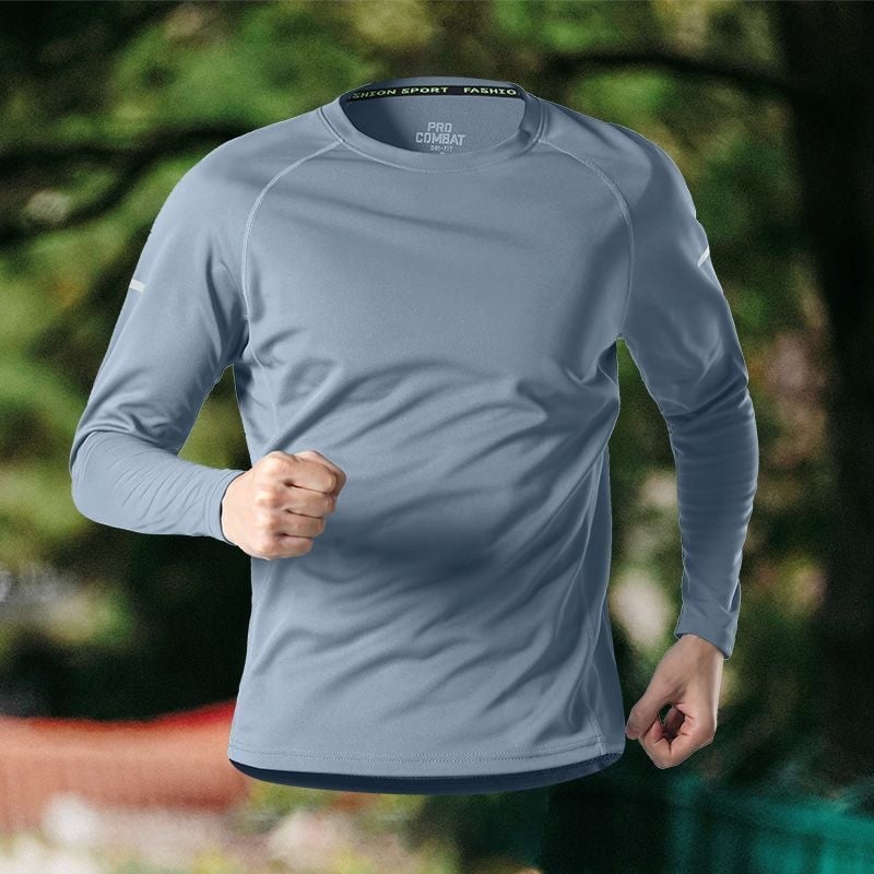Muška majica s dugim rukavima od ice silk materijala, lagana ljetna, brzo se suši, prozračna, zaštita od sunca, za trčanje na otvorenom i fitness