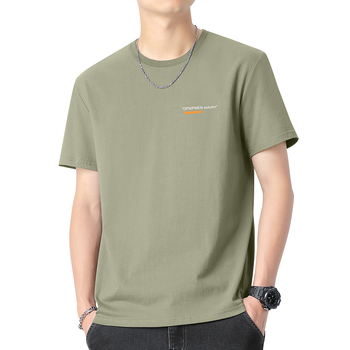 260 g βαμβακερό κοντομάνικο T‑shirt για άνδρες, λαιμός στρογγυλός, καλοκαίρι, 100% βαμβάκι