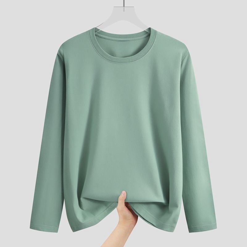Ανδρικό μακριμάνικο T-shirt σε εφαρμογή Slim, στρογγυλή λαιμόκοψη, μαύρο–λευκό, casual για φθινόπωρο και άνοιξη