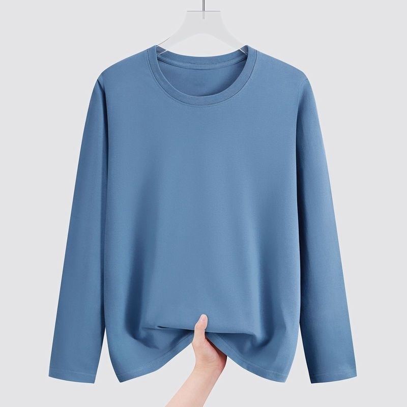 Ανδρικό μακριμάνικο T-shirt σε εφαρμογή Slim, στρογγυλή λαιμόκοψη, μαύρο–λευκό, casual για φθινόπωρο και άνοιξη