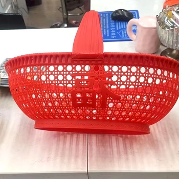 Koš od čvrstog plastika za povrće i voće, ručno nošenje, košarica za kupovinu, kućna upotreba, pleteni dizajn