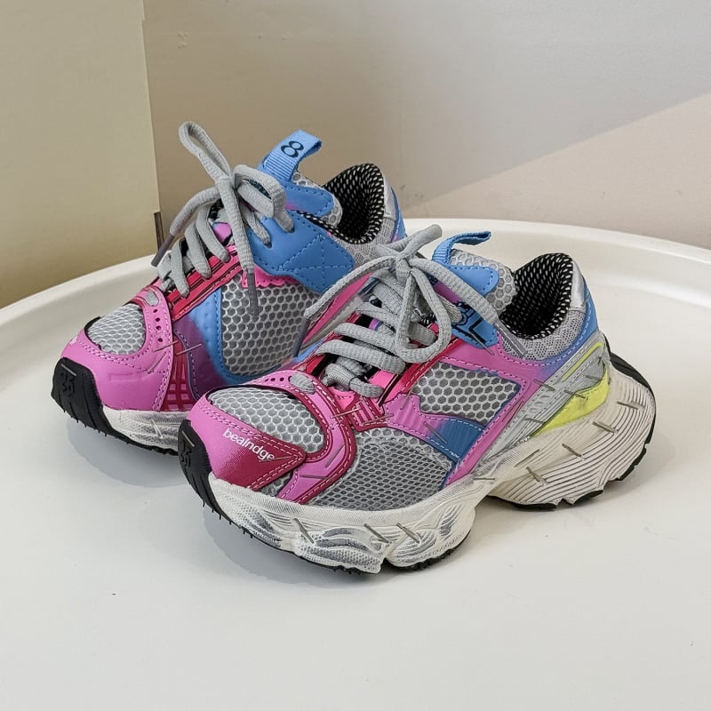Mai Xiaomai Dječje tenisice s Velcro remenom, lagane, zimske, fleece podstava, distres boja
