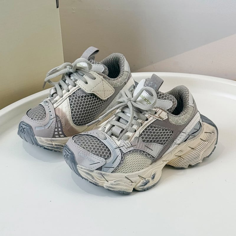 Mai Xiaomai Dječje tenisice s Velcro remenom, lagane, zimske, fleece podstava, distres boja