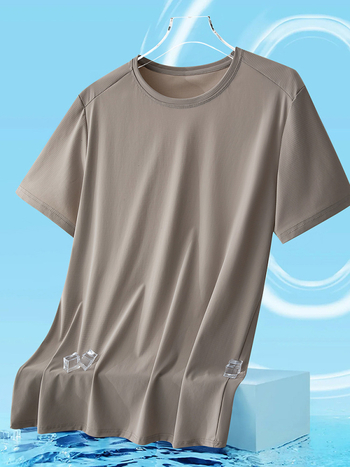 Unisex καλοκαιρινό T-shirt με αντιβακτηριακό ύφασμα ice-silk, ανάλαφρο, διαπνέον, γρήγορο στέγνωμα, κοντό μανίκι για τρέξιμο και γυμναστική