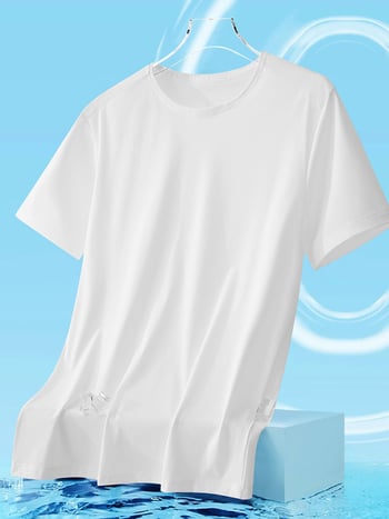Unisex καλοκαιρινό T-shirt με αντιβακτηριακό ύφασμα ice-silk, ανάλαφρο, διαπνέον, γρήγορο στέγνωμα, κοντό μανίκι για τρέξιμο και γυμναστική