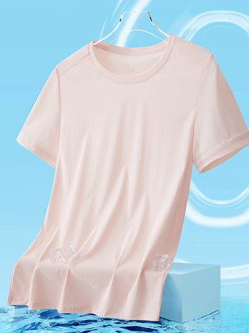 Unisex καλοκαιρινό T-shirt με αντιβακτηριακό ύφασμα ice-silk, ανάλαφρο, διαπνέον, γρήγορο στέγνωμα, κοντό μανίκι για τρέξιμο και γυμναστική