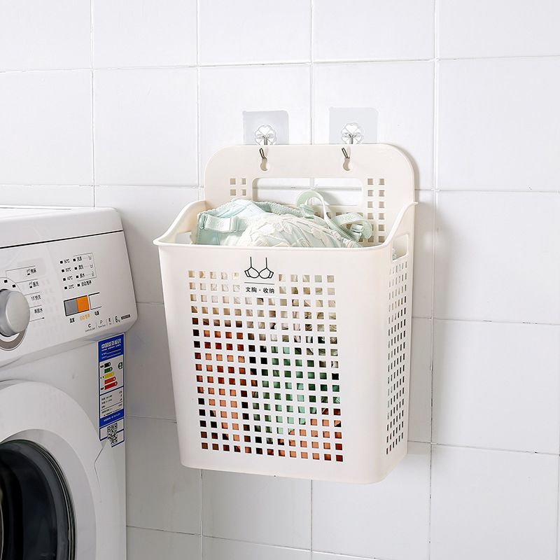Zidni plastični koš za prljavo rublje za kupaonicu s pregradama