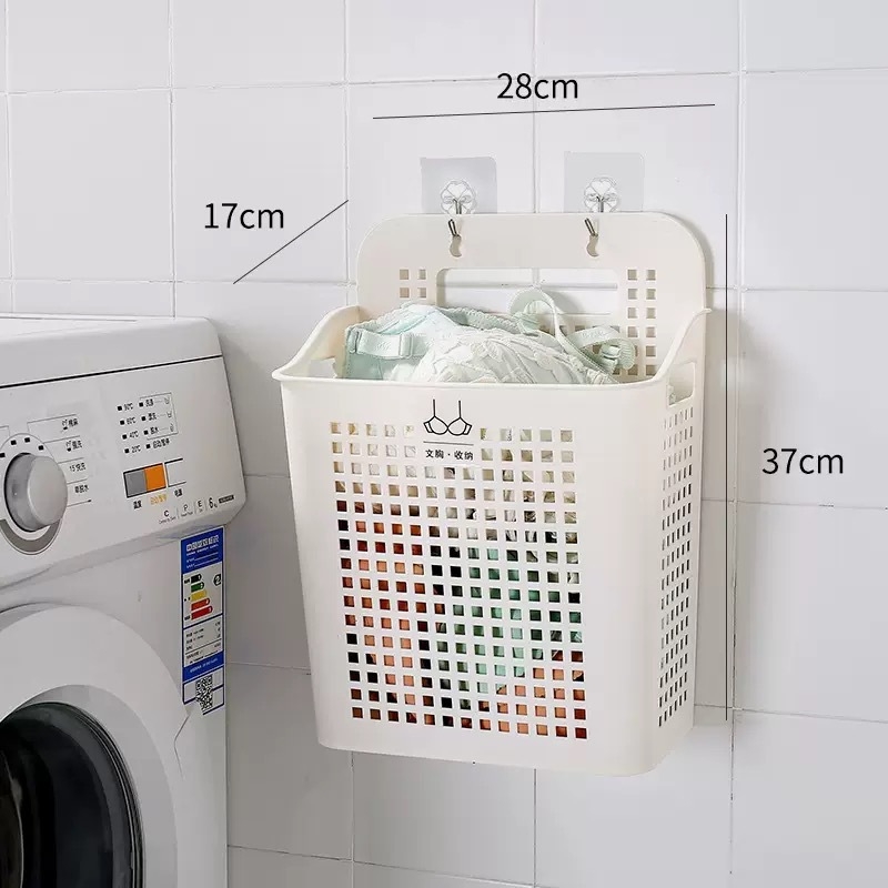 Zidni plastični koš za prljavo rublje za kupaonicu s pregradama
