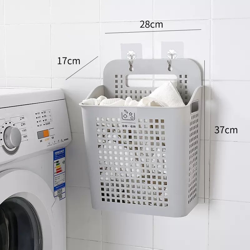 Zidni plastični koš za prljavo rublje za kupaonicu s pregradama