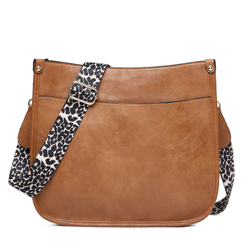 Ženska PU kožna crossbody torba s leopard uzorkom – torba preko ramena, klasična dnevna messenger torba