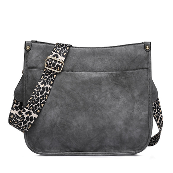 Ženska PU kožna crossbody torba s leopard uzorkom – torba preko ramena, klasična dnevna messenger torba