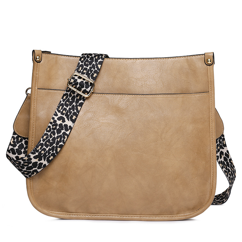 Ženska PU kožna crossbody torba s leopard uzorkom – torba preko ramena, klasična dnevna messenger torba