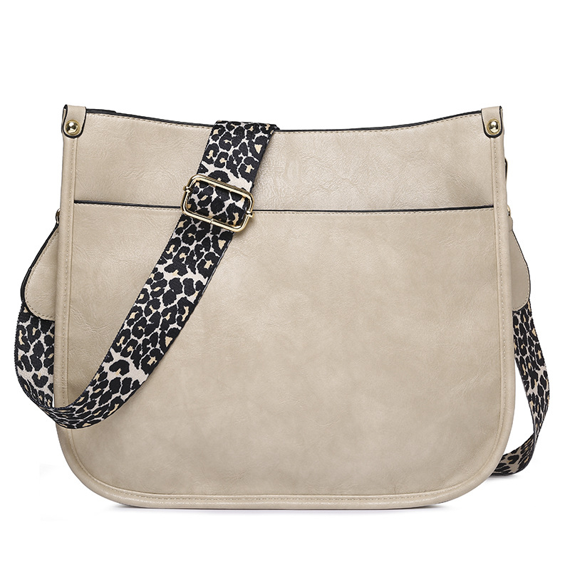 Ženska PU kožna crossbody torba s leopard uzorkom – torba preko ramena, klasična dnevna messenger torba