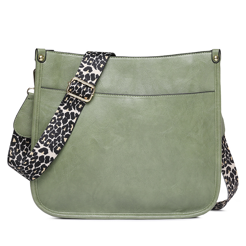 Ženska PU kožna crossbody torba s leopard uzorkom – torba preko ramena, klasična dnevna messenger torba