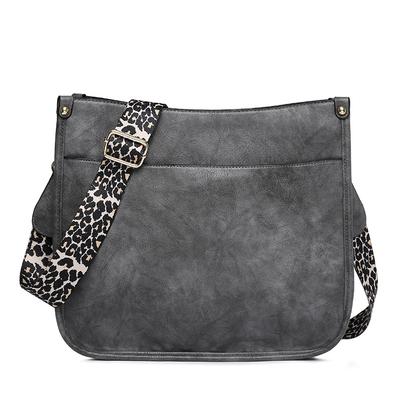 Ženska PU kožna crossbody torba s leopard uzorkom – torba preko ramena, klasična dnevna messenger torba