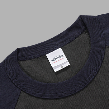 Japanski retro stil, dugih rukava T‑majica s raglan rukavima, od česanog pamuka s kontrastnom bojom, udobnog kroja, unisex