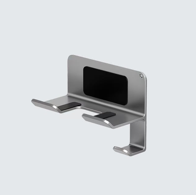 Suport pentru uscător de păr montat pe perete, fără găuri, organizator de cabluri, baie, stil modern minimalist.