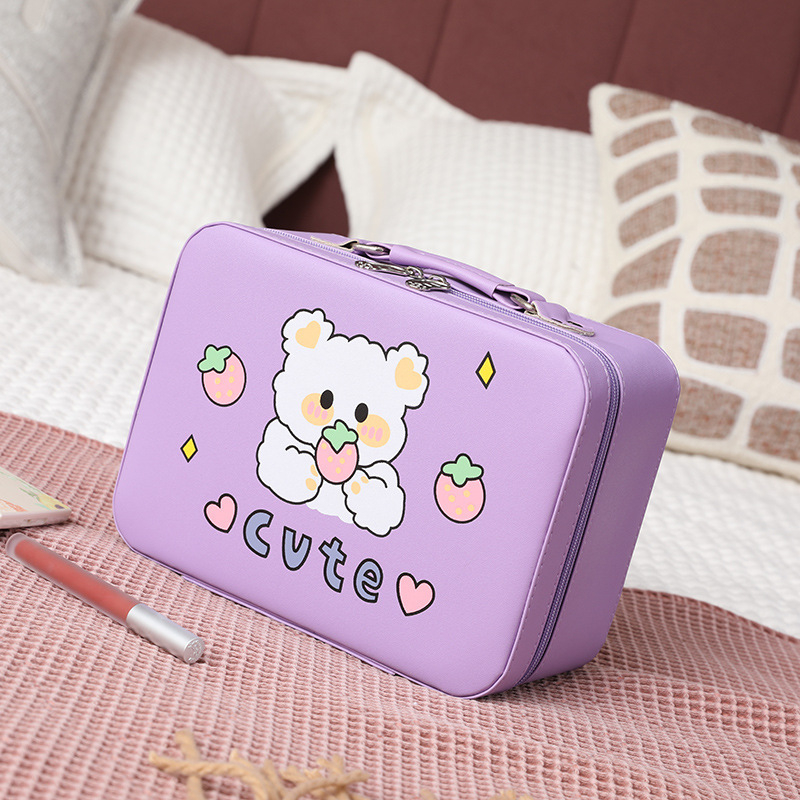 Τσαντάκι καλλυντικών μεγάλης χωρητικότητας με μεγάλο καθρέφτη, σχέδιο καρτούν